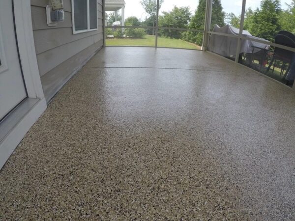 Flake coating on a concrete porch